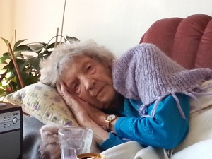 Helga lige før hendes 90 års fødselsdag